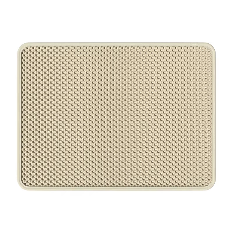 Double Layer EVA Cat Litter Mat with Solid Pattern Prevents Litter Filtering Spills Keeps Pet'S Environment Clean