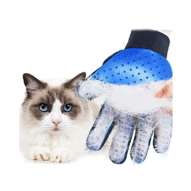 Custom Eco-Friendly Dog Cat Silicone Hair Remover Cleaning Brush Cotton Pet Grooming Glove Comb for Bath Massaging Shedding