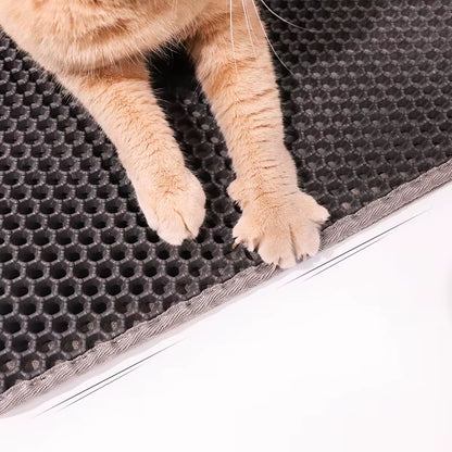Double Layer EVA Cat Litter Mat with Solid Pattern Prevents Litter Filtering Spills Keeps Pet'S Environment Clean