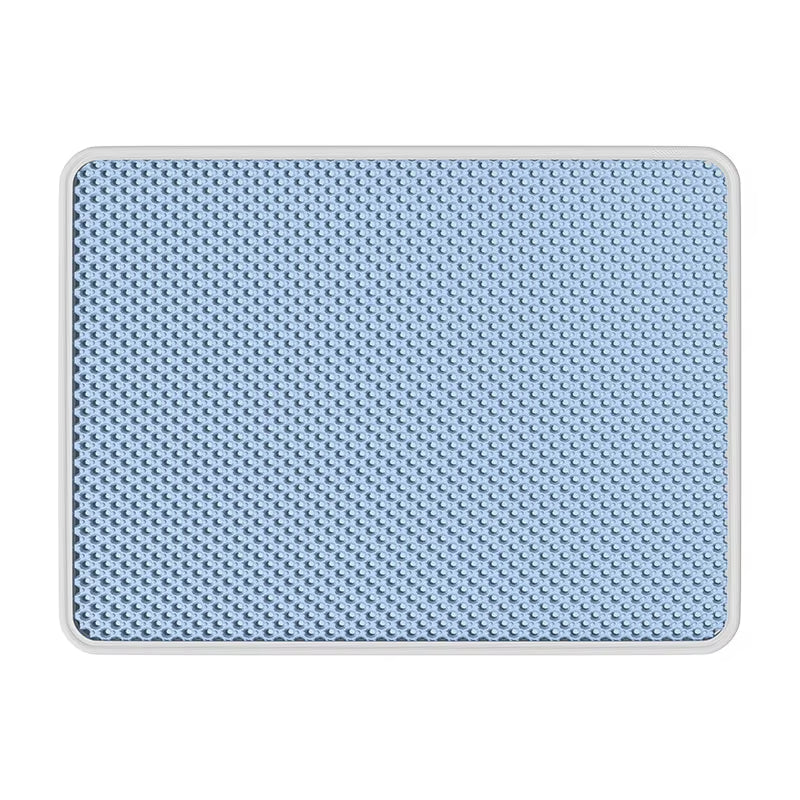 Double Layer EVA Cat Litter Mat with Solid Pattern Prevents Litter Filtering Spills Keeps Pet'S Environment Clean